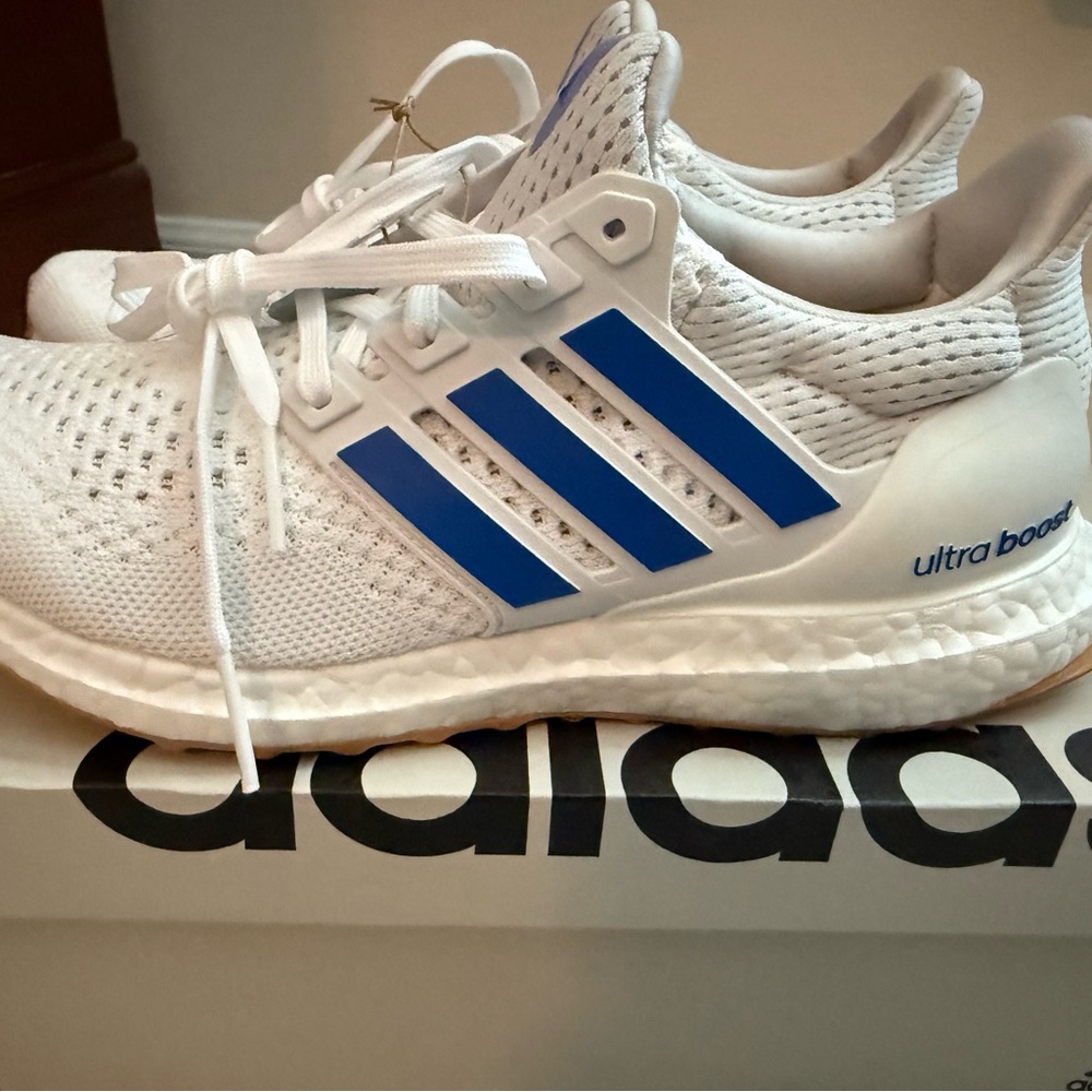 Adidas Ultraboost 1.0 White with Blue Highlights - Picture 6 of 8